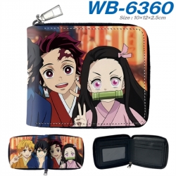 Demon Slayer Kimets Anime color short full zip folding wallet 10x12x2.5cm