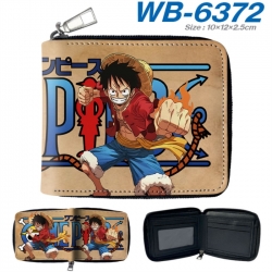 One Piece Anime color short full zip folding wallet 10x12x2.5cm