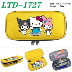 Sanrio Anime Waterproof canvas zipper clamshell pencil case pencil case 22x10x4cm