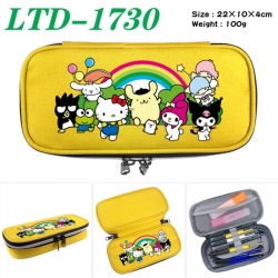 Sanrio Anime Waterproof canvas zipper clamshell pencil case pencil case 22x10x4cm