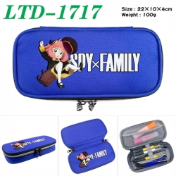 SPY×FAMILY Anime Waterproof canvas zipper clamshell pencil case pencil case 22x10x4cm