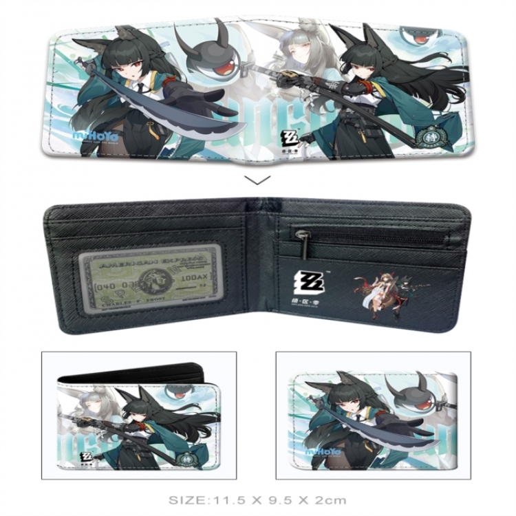 Zenless Zone Zero 3D concave convex two fold  shortshort wallet leather wallet 11X9.5 60G