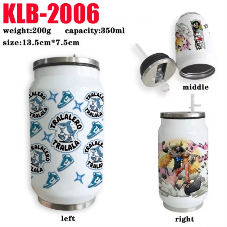 Italian Brainrot Anime Printed Stainless Steel Insulated Cup Straw Water Cup 350ML