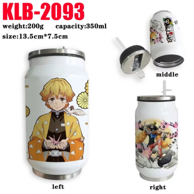 Demon Slayer Kimets Anime Printed Stainless Steel Insulated Cup Straw Water Cup 350ML