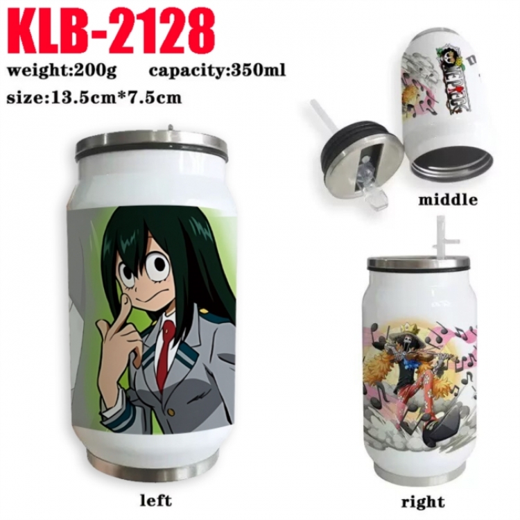 My Hero Academia Anime Printed Stainless Steel Insulated Cup Straw Water Cup 350ML