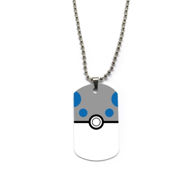 Pokemon Anime double-sided full color printed military brand necklace price for 5 pcs