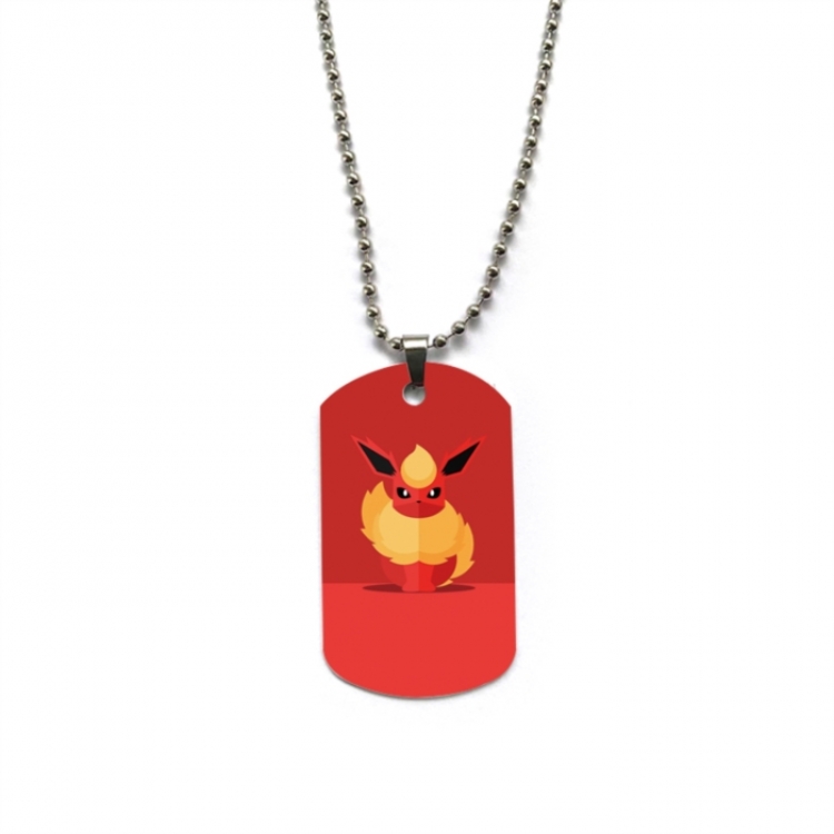 Pokemon Anime double-sided full color printed military brand necklace price for 5 pcs