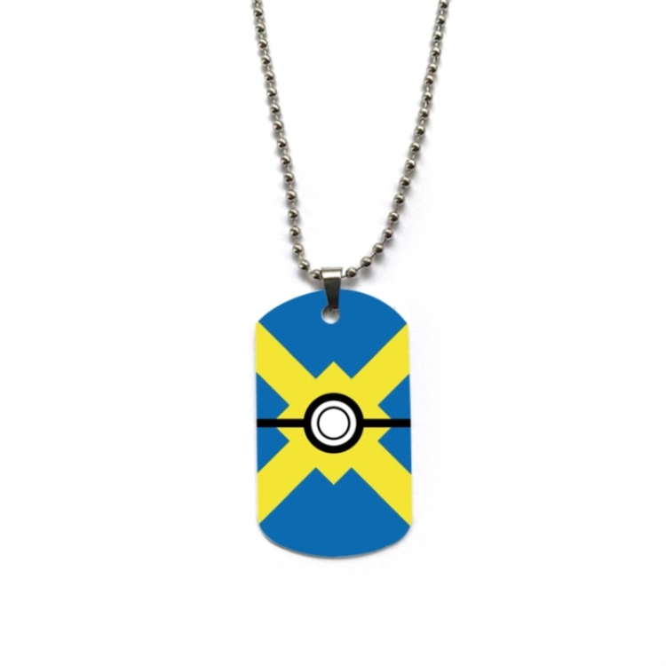 Pokemon Anime double-sided full color printed military brand necklace price for 5 pcs