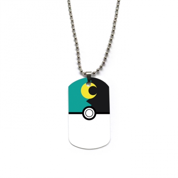 Pokemon Anime double-sided full color printed military brand necklace price for 5 pcs