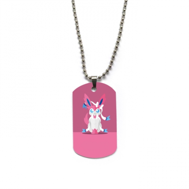 Pokemon Anime double-sided full color printed military brand necklace price for 5 pcs