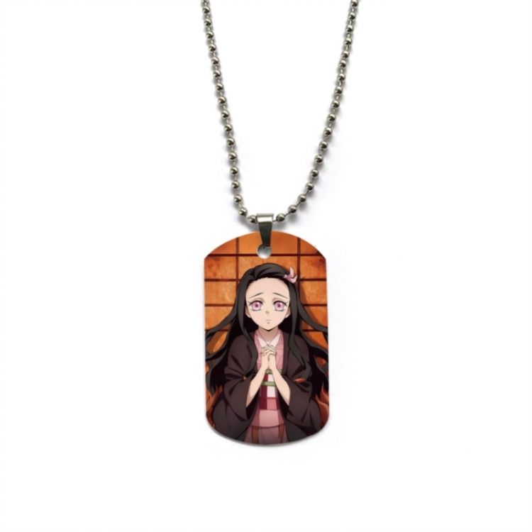 Demon Slayer Kimets Anime double-sided full color printed military brand necklace price for 5 pcs