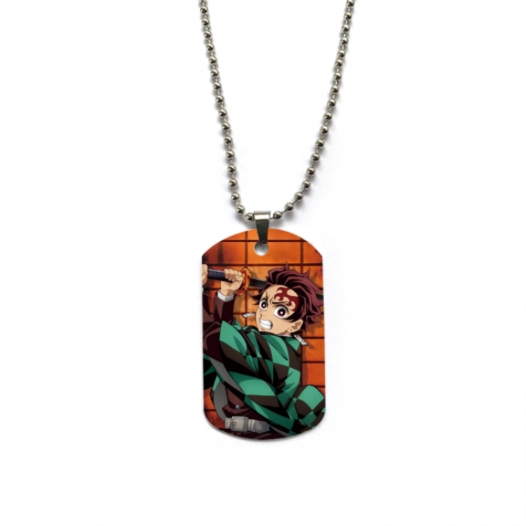Demon Slayer Kimets Anime double-sided full color printed military brand necklace price for 5 pcs