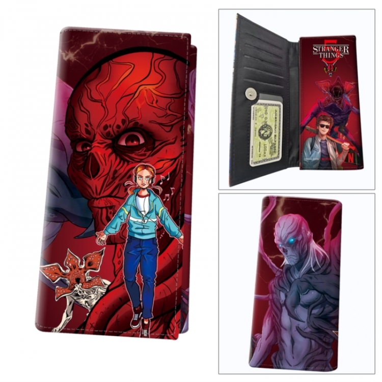 Stranger Things Anime wallet long wallet buckle storage bag 18.5x9.5x2CM 100g