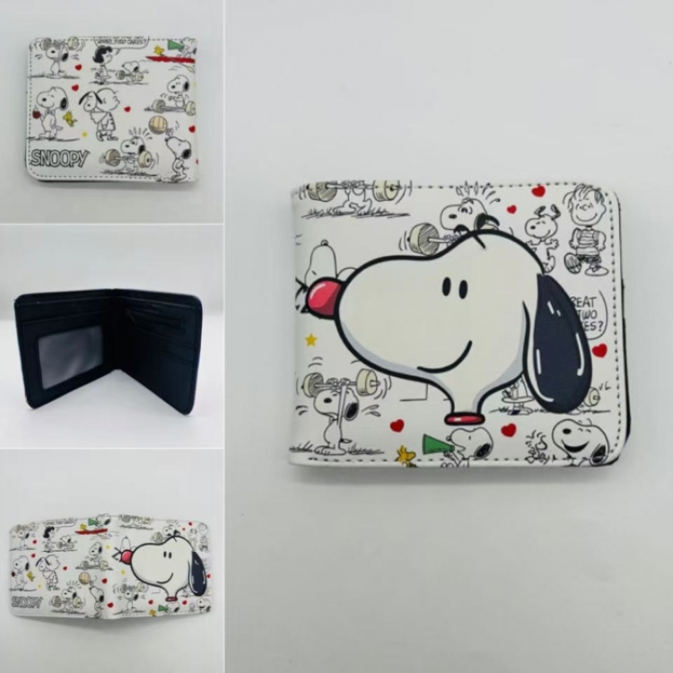 SNOOPY  Full color Two fold short card case wallet 11X9.5CM