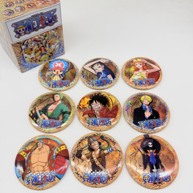 One Piece Anime Merchandise Blind Box Badge Box 75mm a set of 9