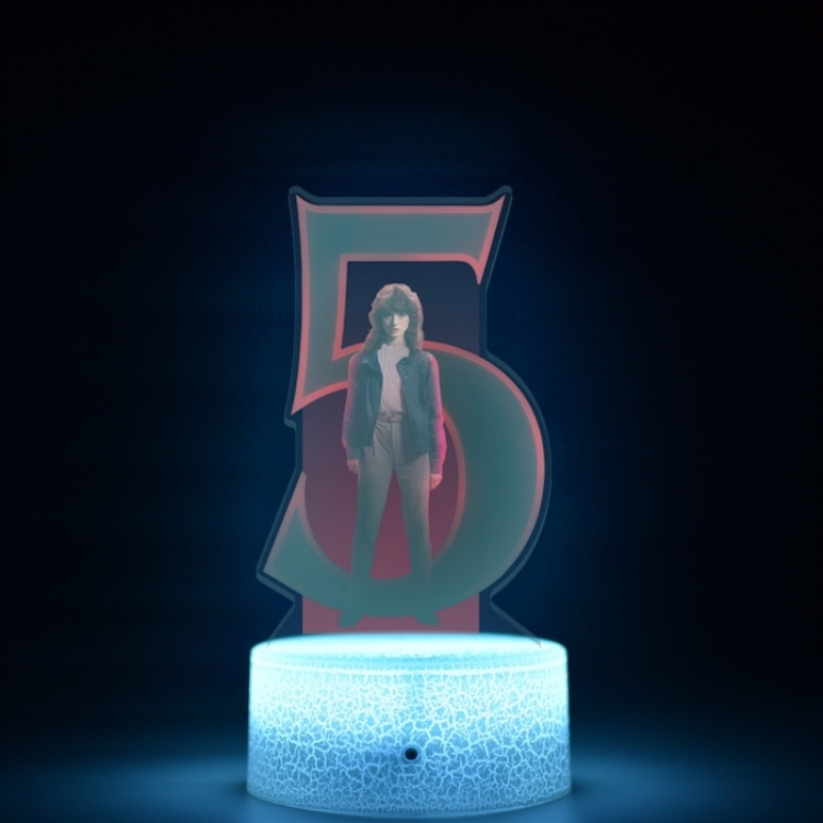Stranger Things Acrylic Night Light 16 Color-changing USB Interface Box Set 19X7X4CM white base