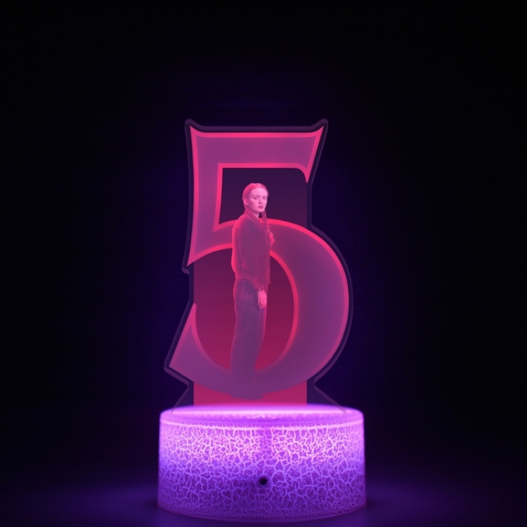 Stranger Things Acrylic Night Light 16 Color-changing USB Interface Box Set 19X7X4CM white base