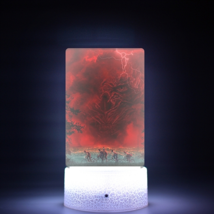 Stranger Things Acrylic Night Light 16 Color-changing USB Interface Box Set 19X7X4CM white base