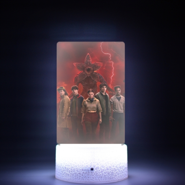 Stranger Things Acrylic Night Light 16 Color-changing USB Interface Box Set 19X7X4CM white base