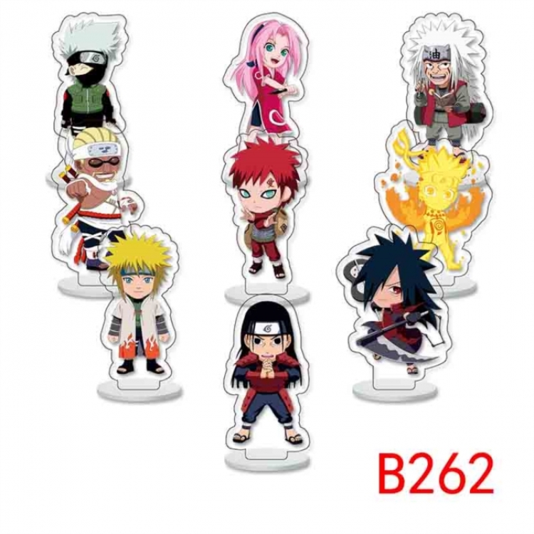 Naruto Anime Character acrylic Small Standing Plates  Keychain 6cm a set of 9