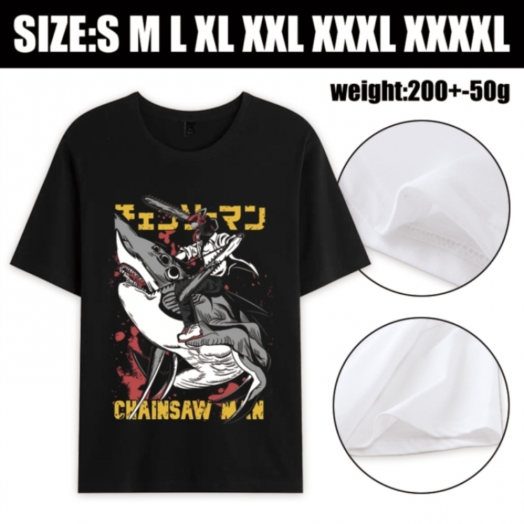 Chainsaw Man Anime printed pure cotton short sleeved T-shirt from S to 4XL
