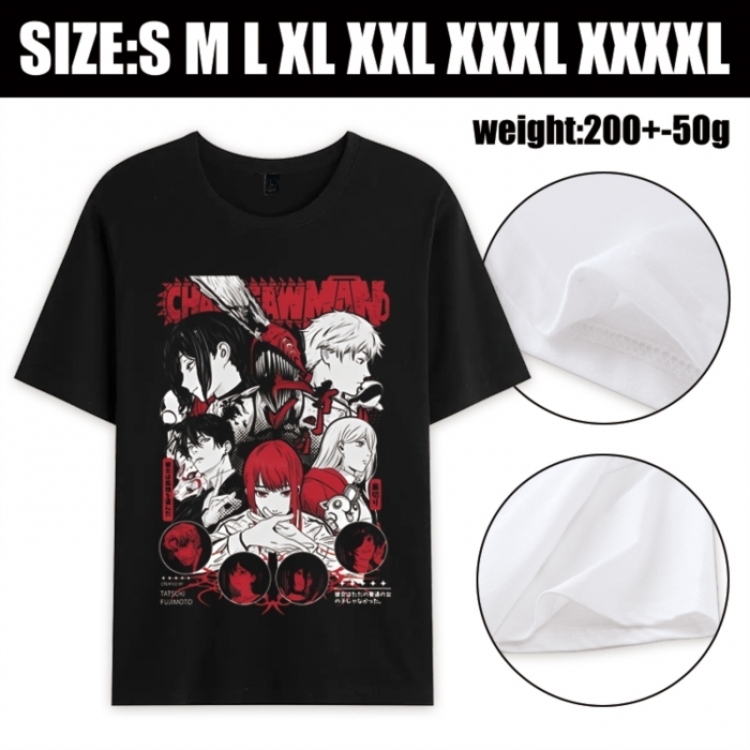 Chainsaw Man Anime printed pure cotton short sleeved T-shirt from S to 4XL