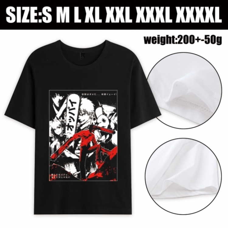 Chainsaw Man Anime printed pure cotton short sleeved T-shirt from S to 4XL