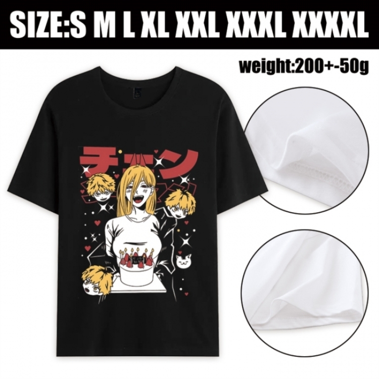 Chainsaw Man Anime printed pure cotton short sleeved T-shirt from S to 4XL
