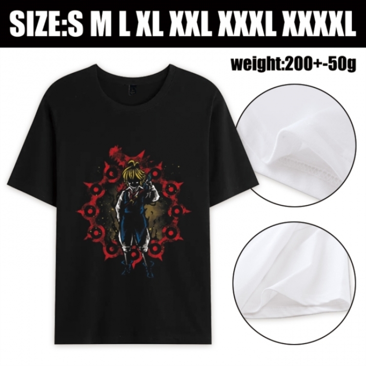 The Seven Deadly Sins Anime printed pure cotton short sleeved T-shirt from S to 4XL