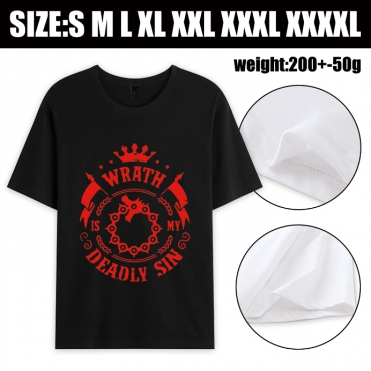 The Seven Deadly Sins Anime printed pure cotton short sleeved T-shirt from S to 4XL