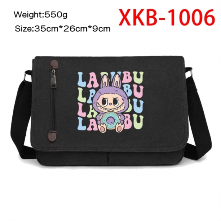 Labubu Anime Retro Canvas Shoulder Bag Crossbody Bag Mailman Bag 35x26x9cm