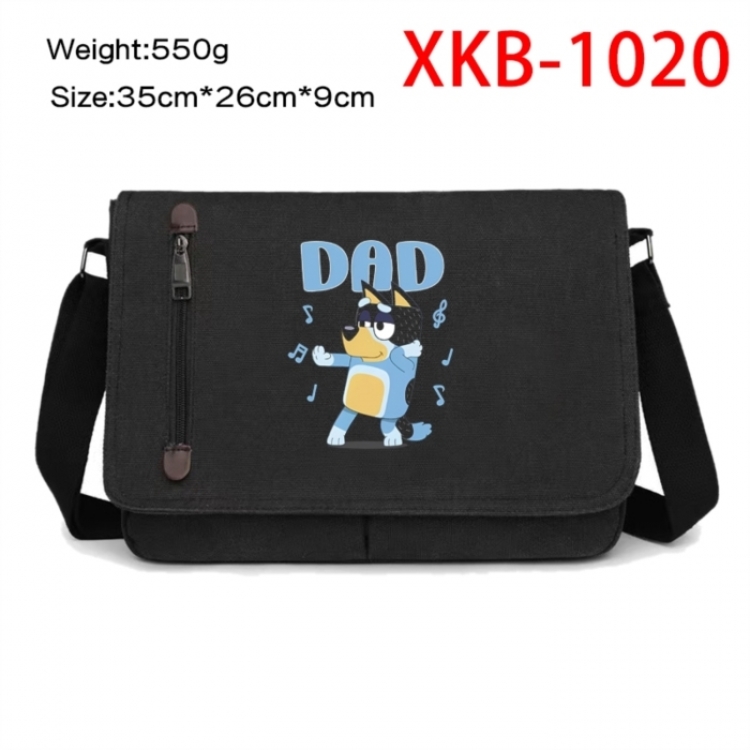 Bluey Anime Retro Canvas Shoulder Bag Crossbody Bag Mailman Bag 35x26x9cm