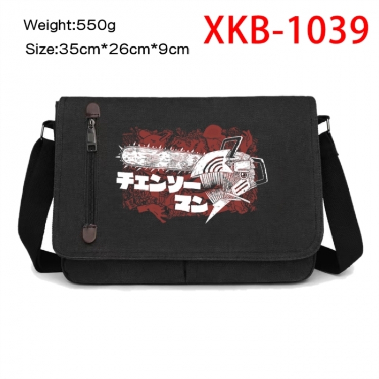 Chainsaw Man Anime Retro Canvas Shoulder Bag Crossbody Bag Mailman Bag 35x26x9cm