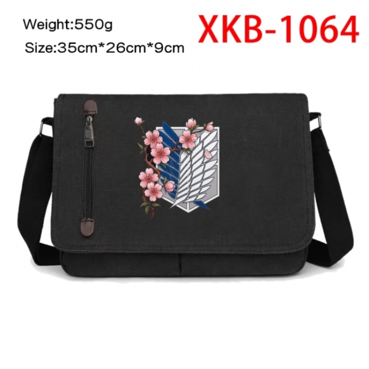 Shingeki no Kyojin Anime Retro Canvas Shoulder Bag Crossbody Bag Mailman Bag 35x26x9cm