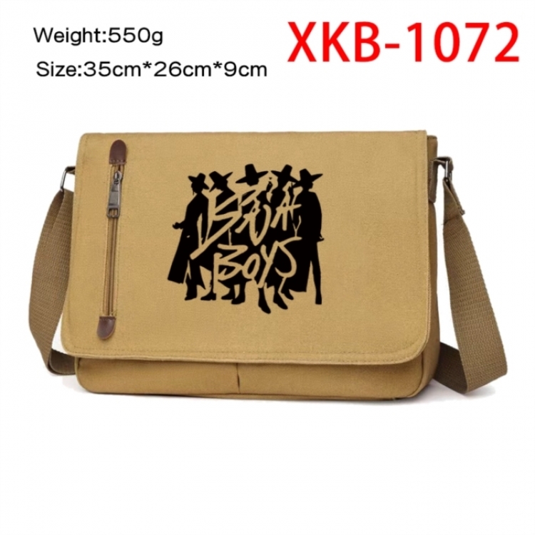 K-Pop Demon Hunters Anime Retro Canvas Shoulder Bag Crossbody Bag Mailman Bag 35x26x9cm