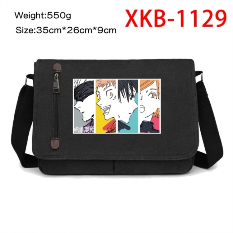 Jujutsu Kaisen Anime Retro Canvas Shoulder Bag Crossbody Bag Mailman Bag 35x26x9cm
