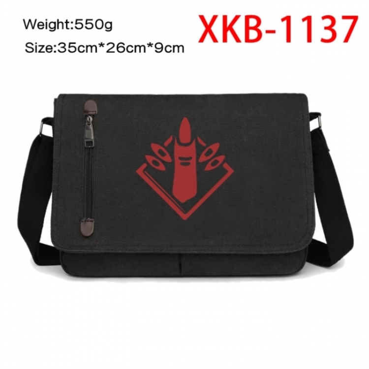 Jujutsu Kaisen Anime Retro Canvas Shoulder Bag Crossbody Bag Mailman Bag 35x26x9cm