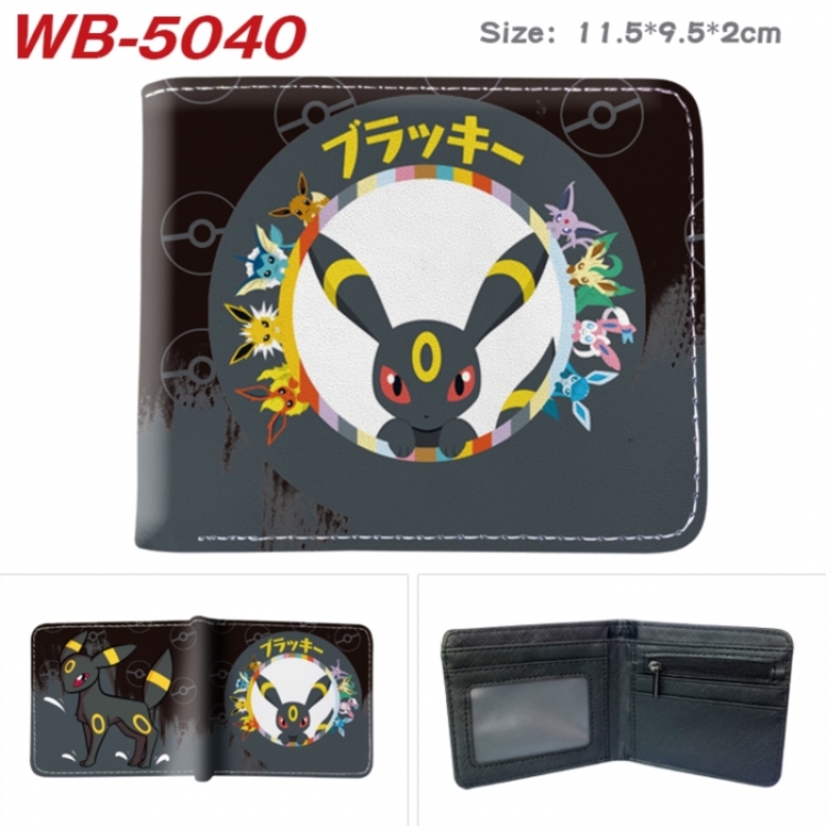 Pokemon Animation color PU leather half fold wallet 11.5X9X2CM