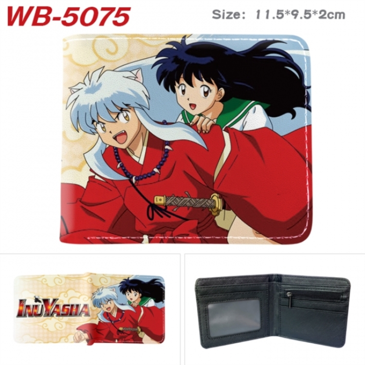 Inuyasha Animation color PU leather half fold wallet 11.5X9X2CM