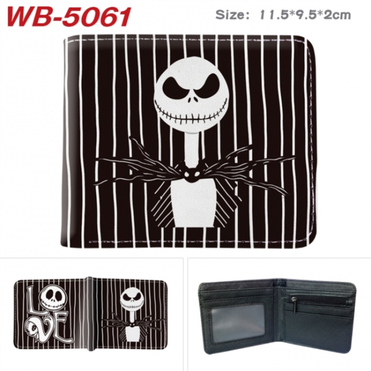 The Nightmare Before Christmas Animation color PU leather half fold wallet 11.5X9X2CM