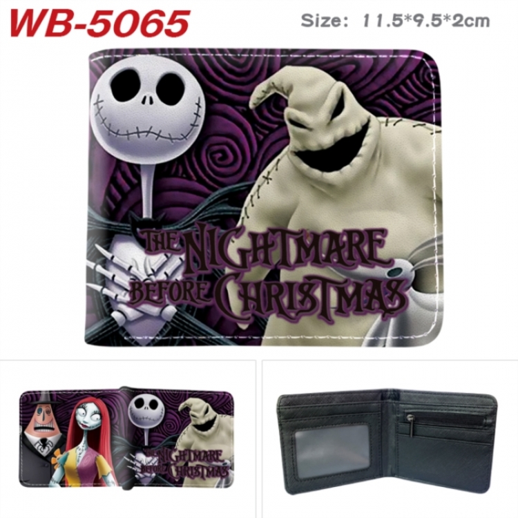The Nightmare Before Christmas Animation color PU leather half fold wallet 11.5X9X2CM