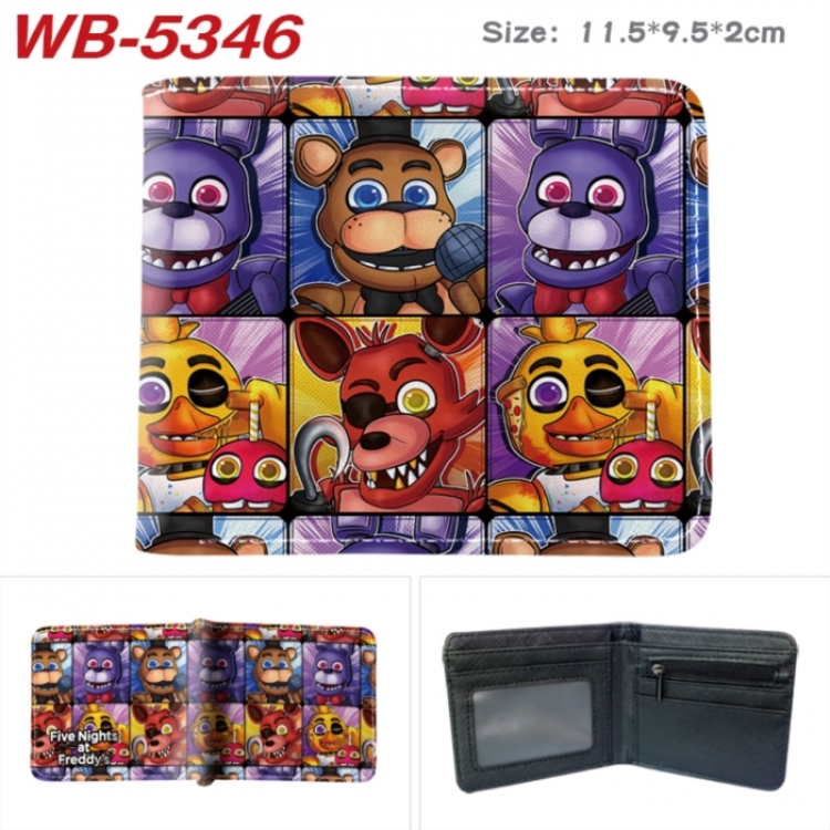 Five Nights at Freddys Animation color PU leather half fold wallet 11.5X9X2CM