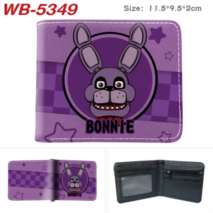 Five Nights at Freddys Animation color PU leather half fold wallet 11.5X9X2CM