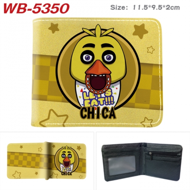 Five Nights at Freddys Animation color PU leather half fold wallet 11.5X9X2CM