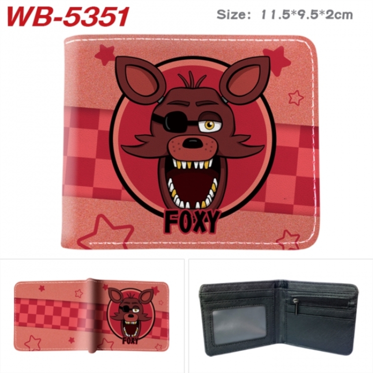 Five Nights at Freddys Animation color PU leather half fold wallet 11.5X9X2CM