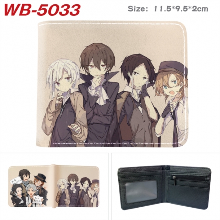 Bungo Stray Dogs Animation color PU leather half fold wallet 11.5X9X2CM