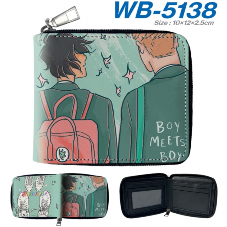 HEARTSTOPPER Anime color short full zip folding wallet 10x12x2.5cm