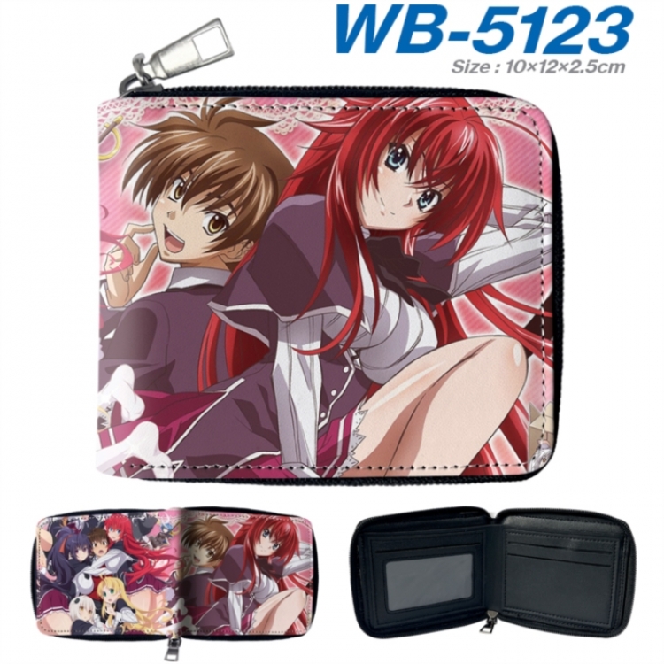 High School D×D Anime color short full zip folding wallet 10x12x2.5cm