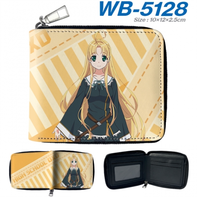 High School D×D Anime color short full zip folding wallet 10x12x2.5cm