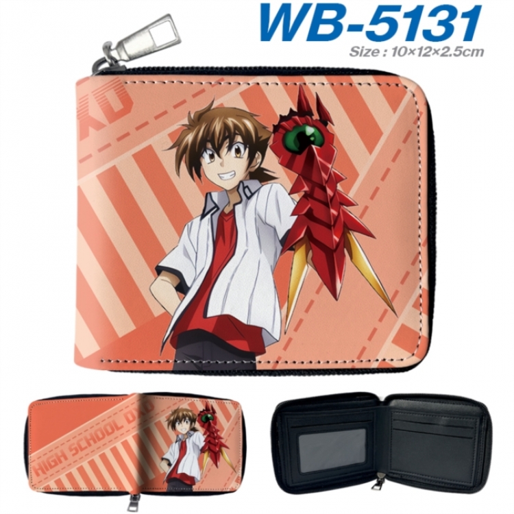 High School D×D Anime color short full zip folding wallet 10x12x2.5cm